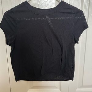 Lululemon Black See Through Detailed Crop Top